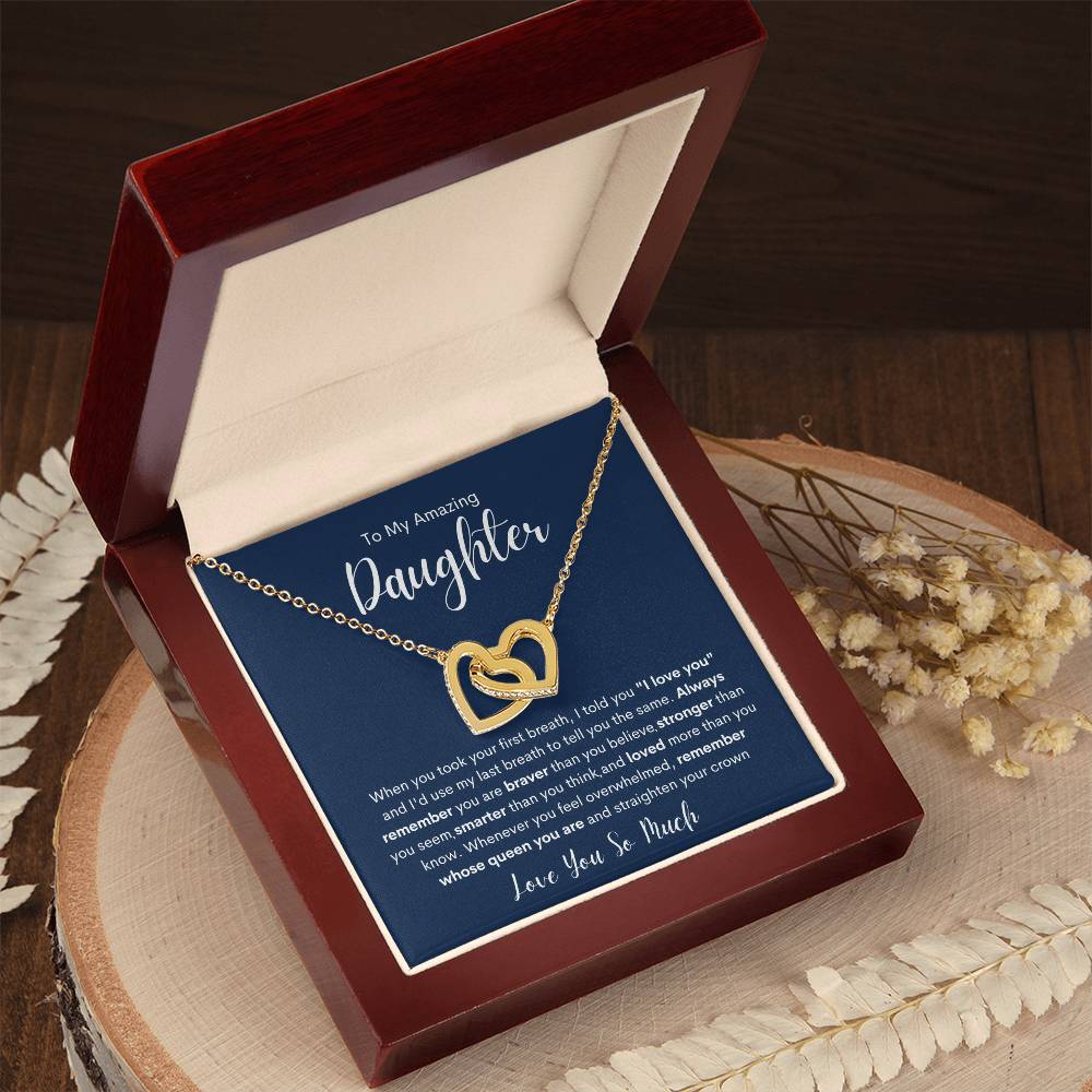 To My Amazing Daughter | Interlocking Hearts necklace