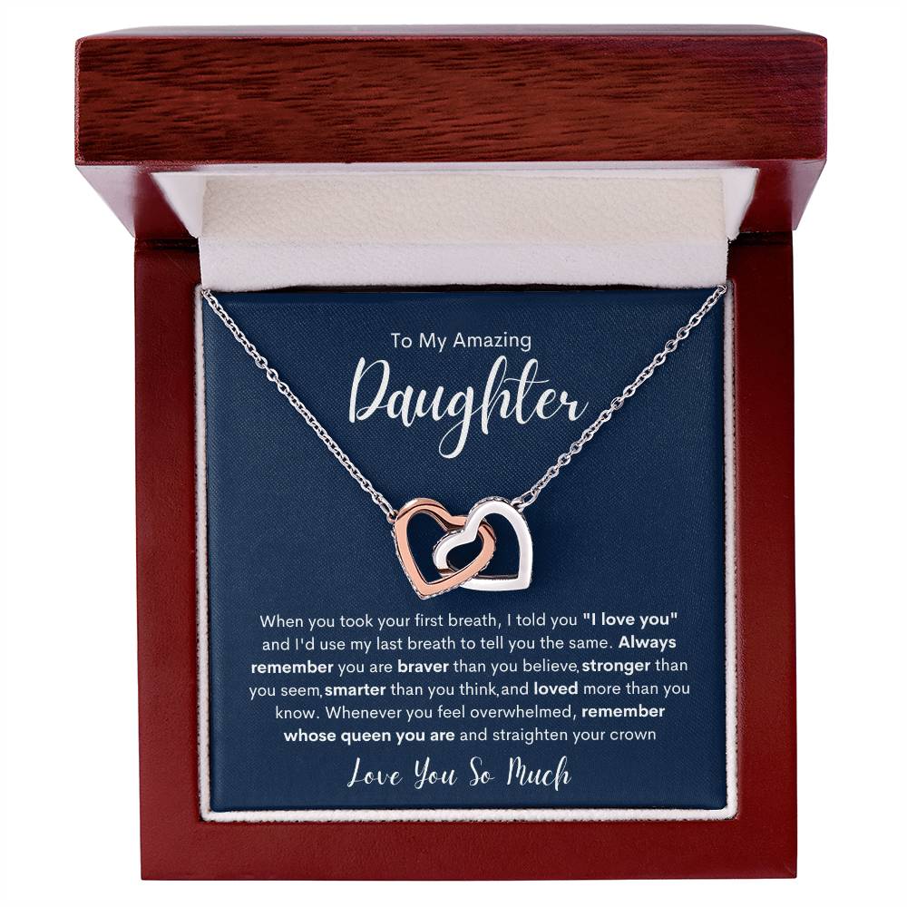 To My Amazing Daughter | Interlocking Hearts necklace