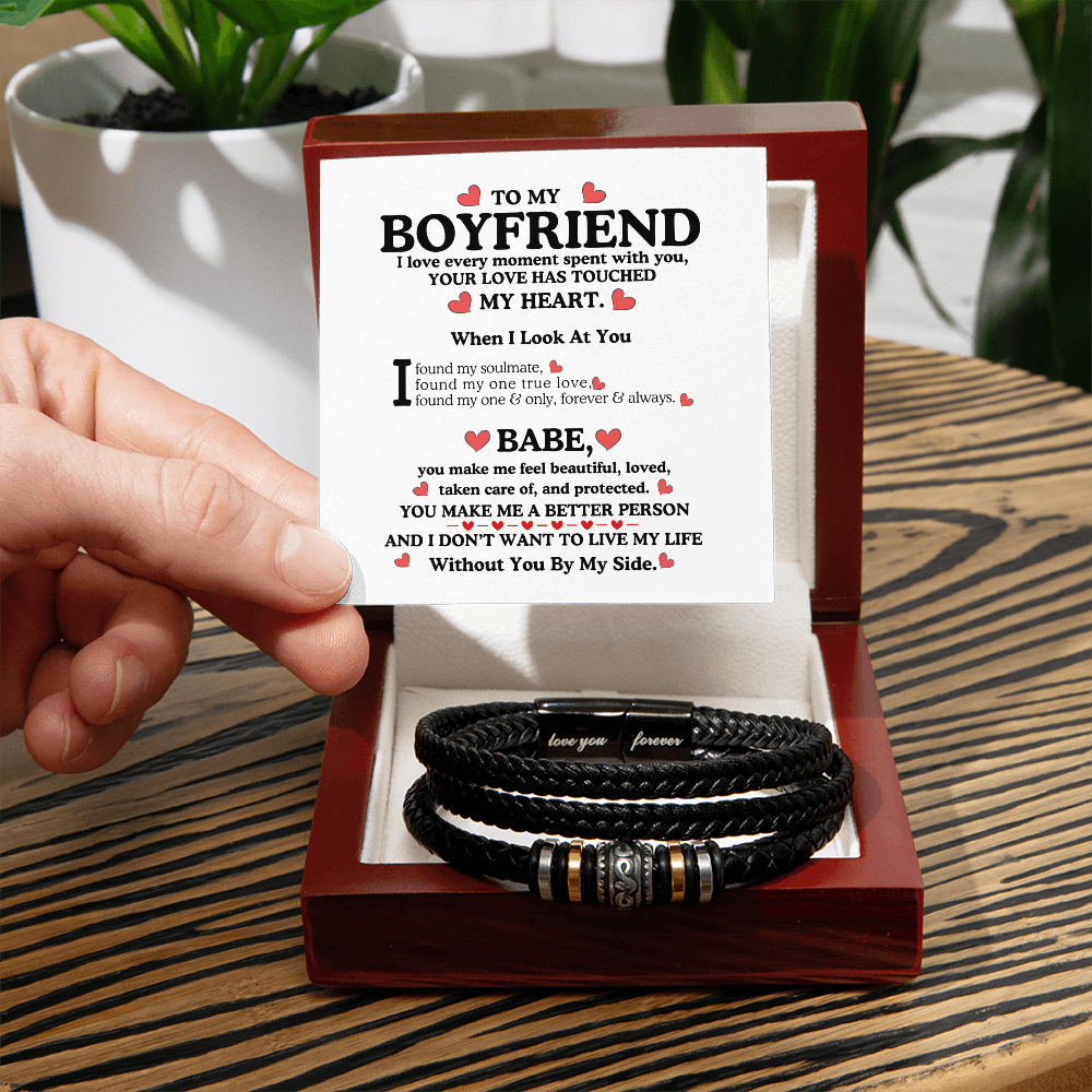 TO MY BOYFRIEND | GIFT FOR HIM | MEN'S LOVE YOU FOREVER BRACELET